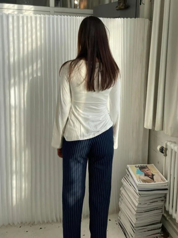 Mae | Women's Tie Front Long Sleeve Top